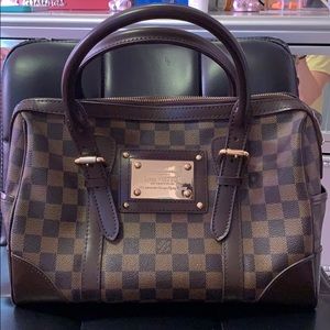 Berkeley Damier Ebene Brown Leather Satchel